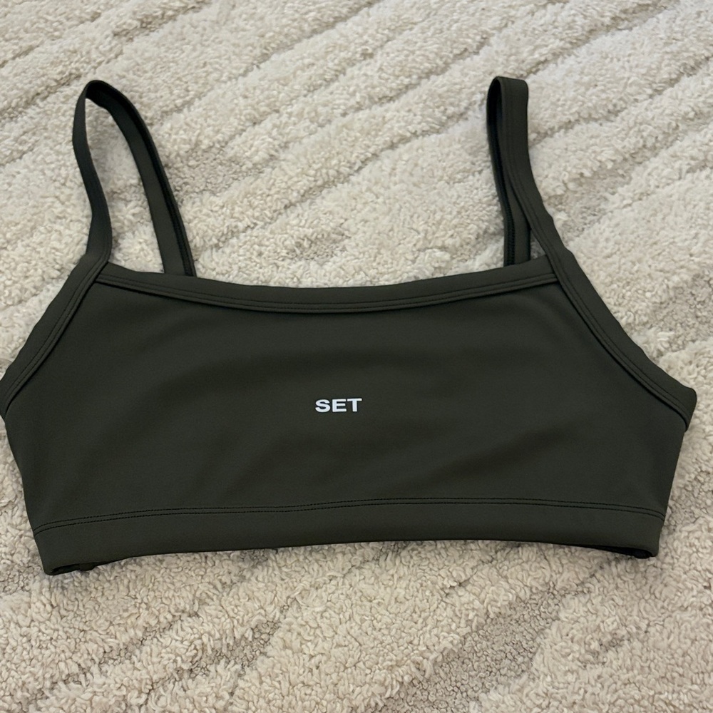 SET Active Khaki Green Sports Bra